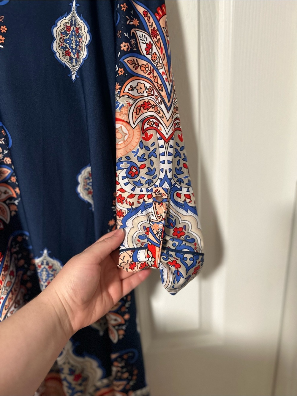 new directions Navy Paisley knee length Dress - Picture 3 of 6